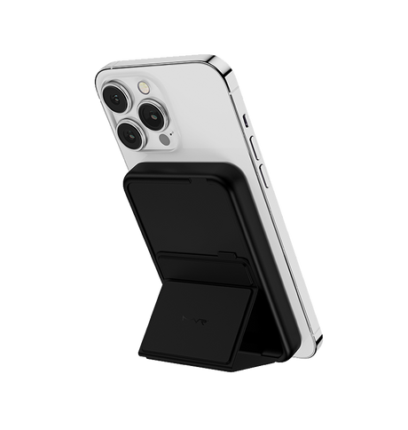 MVR MagSafe Power Bank - Black | 6500mAh, 2 – in – 1 Wireless Charger & Phone Stand, Portable 15W Fast Charging image 1