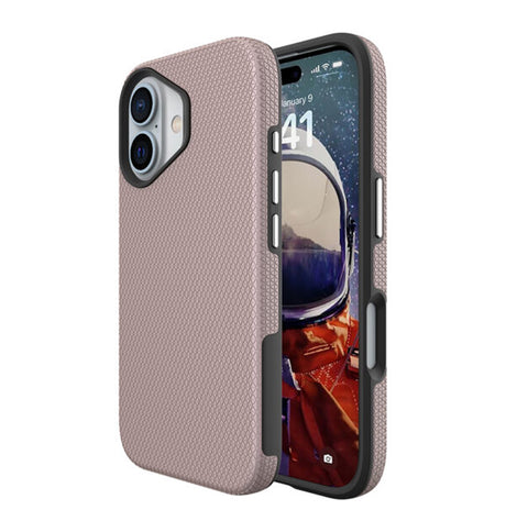 iPhone 16 Triangle Pattern MagSafe Case - Rose Gold | Rugged Shockproof Back Cover image 3