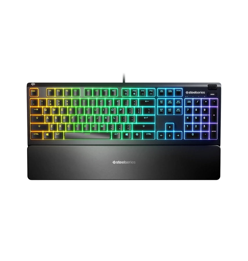 SteelSeries Apex 3 Keyboard – Black | 10-Zone RGB, Water Resistant, Magnetic Wrist Rest, Whisper-Quiet Switches image 0