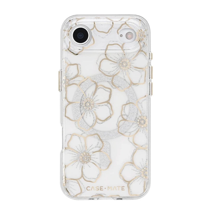 iPhone 17 Air Floral Gems MagSafe Case – Gold | Case-Mate Stylish Protective Cover with Slim, Durable & Drop Protection image 0