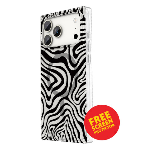 iPhone 17 Pro Max BoxedIn Case – Mono Swirl | MVR Slim Protective Cover, Stylish Pattern, MagSafe Compatible image 0