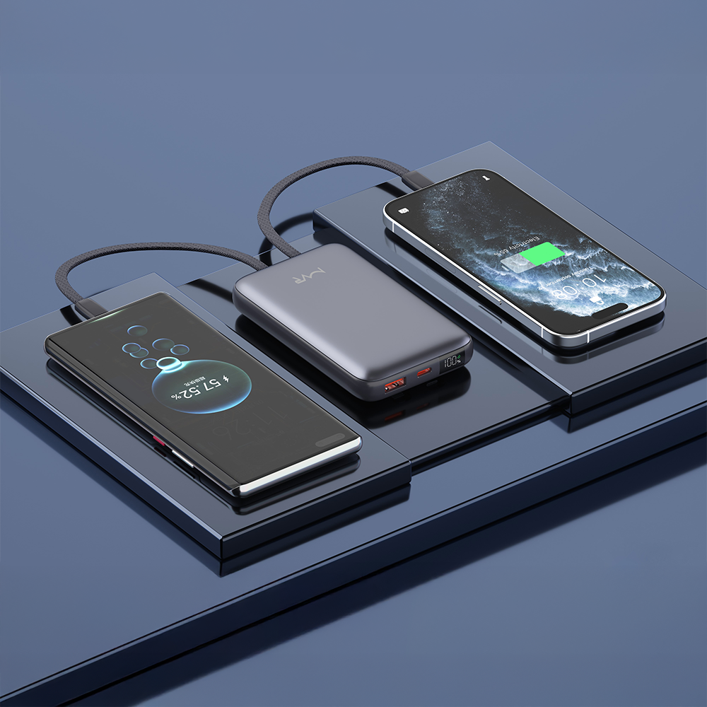 Rapid-10x Ultrafast 10000mAh MVR Power Bank - Grey | Compact Portable Dual USB Charging image 4