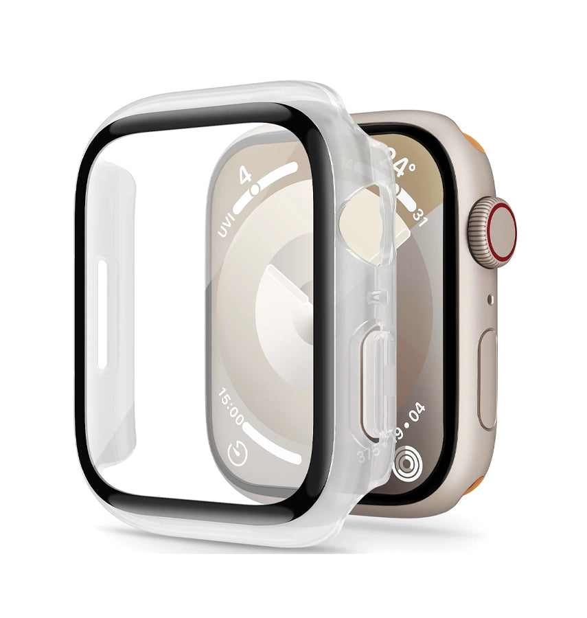 Apple Watch S10 46mm Glass Matte Case - Clear | 360° Protection with Built-in 9H Tempered Glass image 0