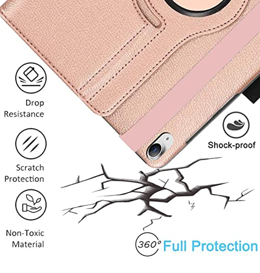 iPad 10.9 Inch (10th Gen) 360 Full Body Case - Rose Gold | Smart Cover with Built – in Stand