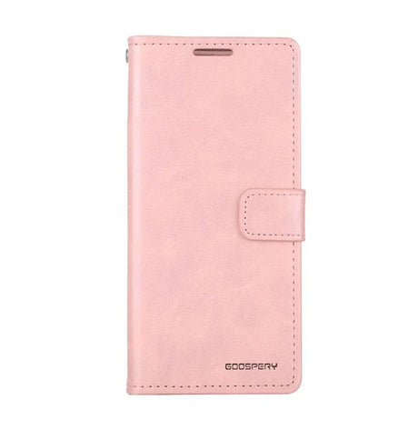 iPhone X/XS Wallet Case – Rose Gold | Goospery Mercury Bluemoon Flip Cover with 3 Card Slots & Kickstand Function image 0