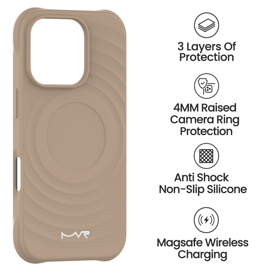 iPhone 16 Pro Max MVR Wave Silicone Case - Tortilla | MagSafe Compatible Protective Cover image 4