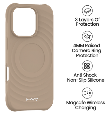 iPhone 16 Pro Max MVR Wave Silicone Case - Tortilla | MagSafe Compatible Protective Cover image 4