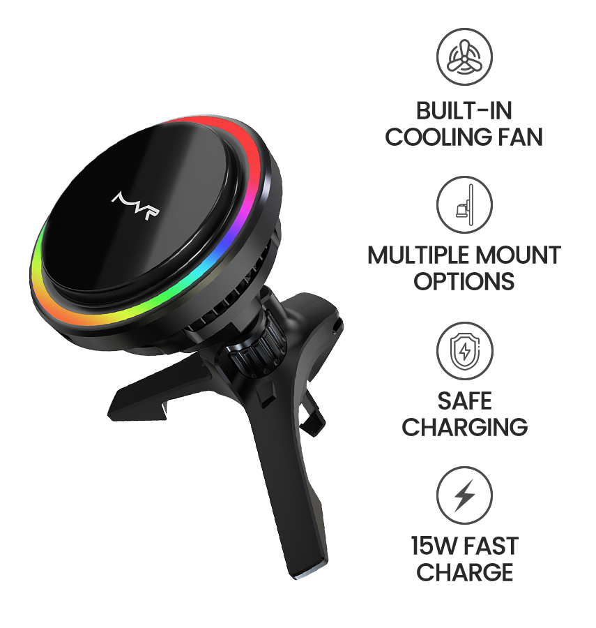 MVR T1 MagSafe Car Charger Holder - Black | 15W Fast Charge Wireless Phone Holder image 8