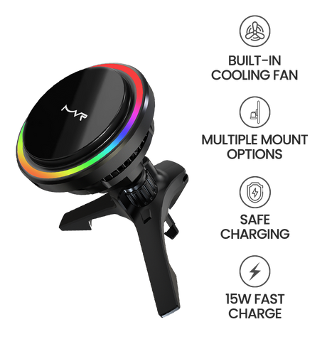 MVR T1 MagSafe Car Charger Holder - Black | 15W Fast Charge Wireless Phone Holder image 8