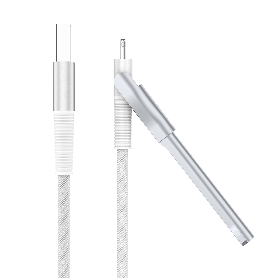 MVR Lightning Cable - White | MFi Certified 1.2m USB A, Fast Charging with Phone Stand image 3
