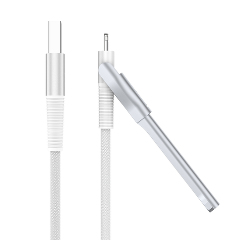 MVR Lightning Cable - White | MFi Certified 1.2m USB A, Fast Charging with Phone Stand image 3