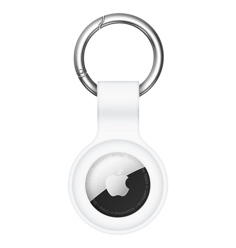 AirTag Silicone Keyring – White | Anti-Lost Protective Cover, Soft TPU, Secure Holder for Apple AirTag image 0