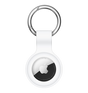 AirTag Silicone Keyring – White | Anti-Lost Protective Cover, Soft TPU, Secure Holder for Apple AirTag image 0