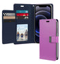iPhone 11 Wallet Case – Purple & Navy | Goospery Mercury Rich Diary Flip Cover with Card Slots image 0