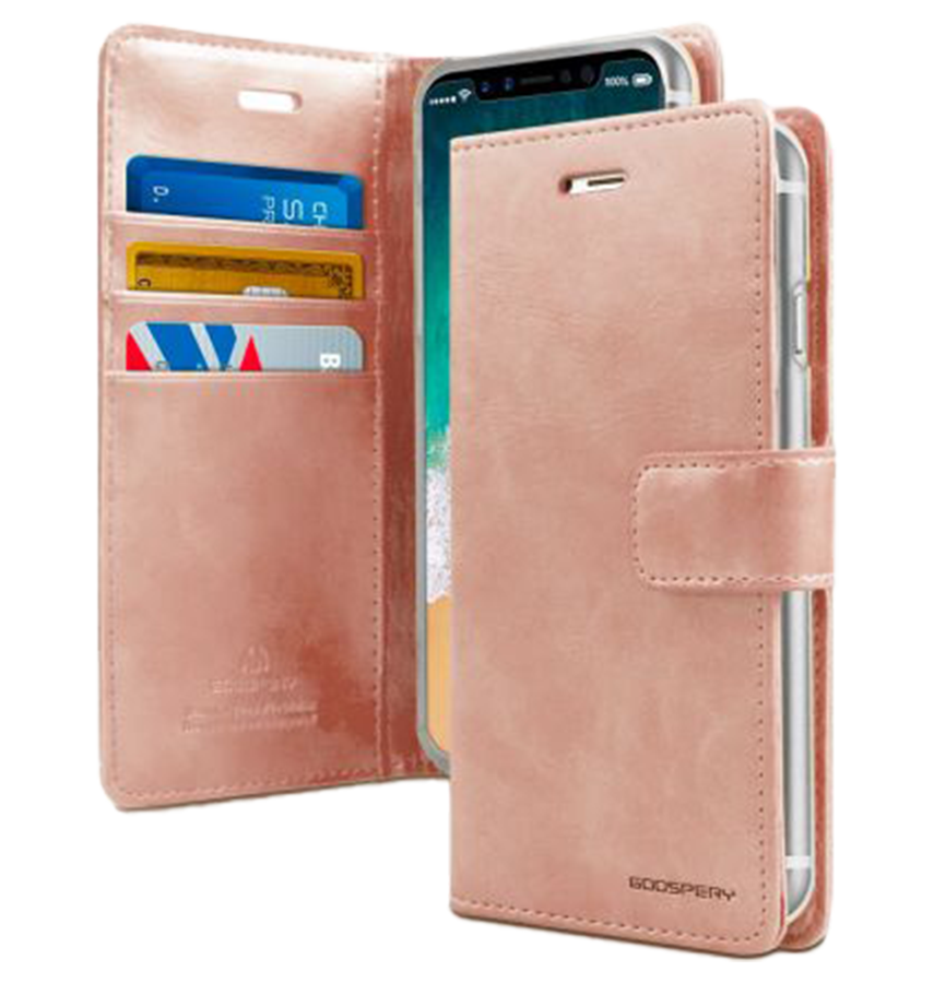 iPhone 16 Pro Max Wallet Case – Rose Gold | Goospery Mercury Bluemoon Luxury Flip Cover with Multi-Card Holder image 0