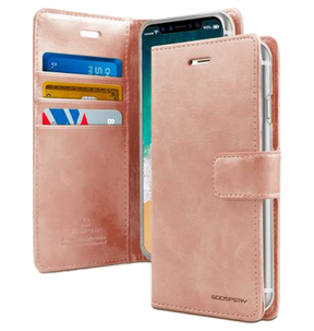 iPhone 16 Pro Max Wallet Case – Rose Gold | Goospery Mercury Bluemoon Luxury Flip Cover with Multi-Card Holder image 0