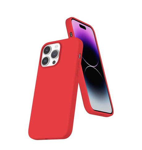 iPhone 14 Pro Silicone Case – Red | Goospery Mercury Premium Microfiber Lining with Anti-Slip Grip image 0