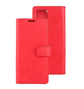 iPhone 15 Wallet Case – Red | Goospery Mercury Bluemoon Genuine Leather Flip Cover image 0