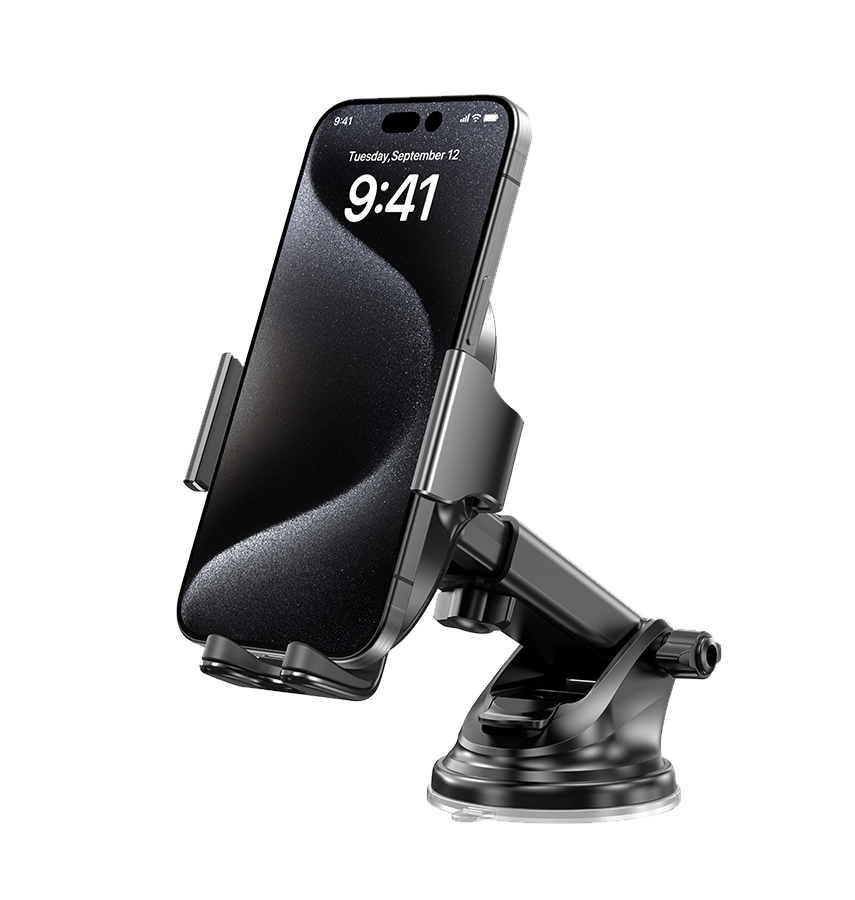 MVR T10 Universal Car Phone Mount - Black | Side Press Mount with Strong Grip image 4