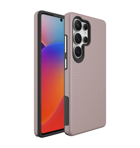 Samsung Galaxy S25 Ultra MagSafe Case - Rose Gold | Triangle Texture Rugged Shockproof Cover