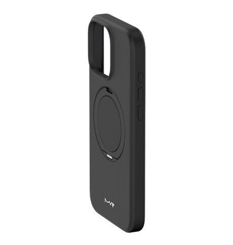 iPhone 16 Pro Max MVR Liquid Silicone Stand Case - Black | Soft - Touch, Adjustable Kickstand, Slim & Protective image 2