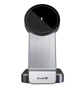 MVR Portable 3 - in - 1 Magnetic Charger - Black | Foldable Travel Charging Station for iPhone, AirPods & Apple Watch image 0