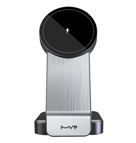 MVR Portable 3 - in - 1 Magnetic Charger - Black | Foldable Travel Charging Station for iPhone, AirPods & Apple Watch image 0