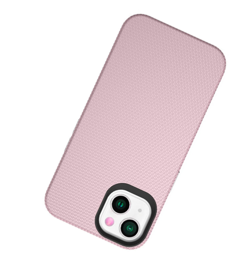 iPhone 15 Plus Triangle Pattern MagSafe Case - Rose Gold | Rugged Shockproof Back Cover image 2