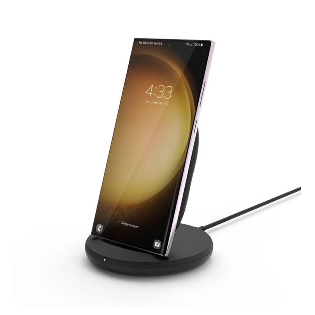 Belkin BoostCharge Wireless Charging Stand 15W – Black | Fast Wireless Charger with Sleek Design & Stable Stand image 1