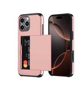 iPhone 16 Pro Card Slide Case - Rose Gold | Slim Wallet Cover with Hidden Card Slot & Shock Protection image 0