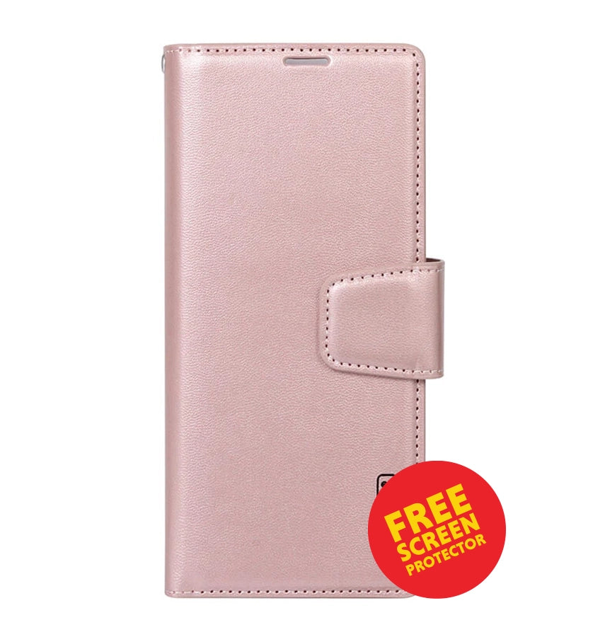 Samsung S26 Ultra Diary Case – Rose Gold | Hanman Magnetic Detachable Leather Cover with Card Holder & Secure Protection image 0