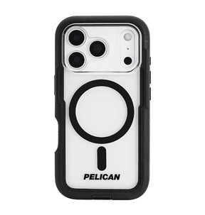 iPhone 17 Pro Max Case – Black/Clear | Pelican Voyager MagSafe Cover with Holster, Heavy-Duty Protection & Belt Clip image 0