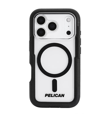 iPhone 17 Pro Max Case – Black/Clear | Pelican Voyager MagSafe Cover with Holster, Heavy-Duty Protection & Belt Clip image 0