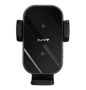 MVR T7 Car Phone Holder - Black | 15W Fast Wireless Charging, Dual – Coil Alignment, One – Hand Operation & Air Vent Clip image 0