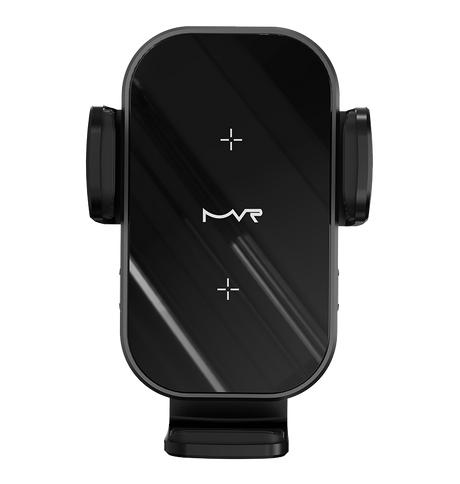 MVR T7 Car Phone Holder - Black | 15W Fast Wireless Charging, Dual – Coil Alignment, One – Hand Operation & Air Vent Clip image 0