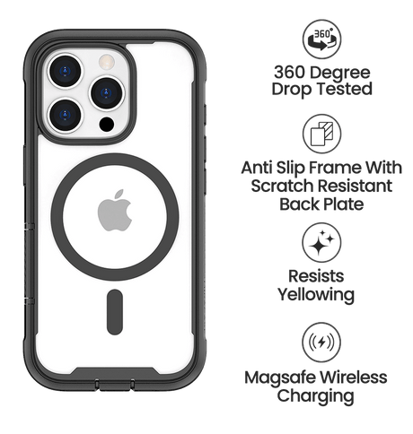 iPhone 16 Pro Max Case - Black | MVR Robust 360° Full Protection, Scratch Resistant Back Cover image 4