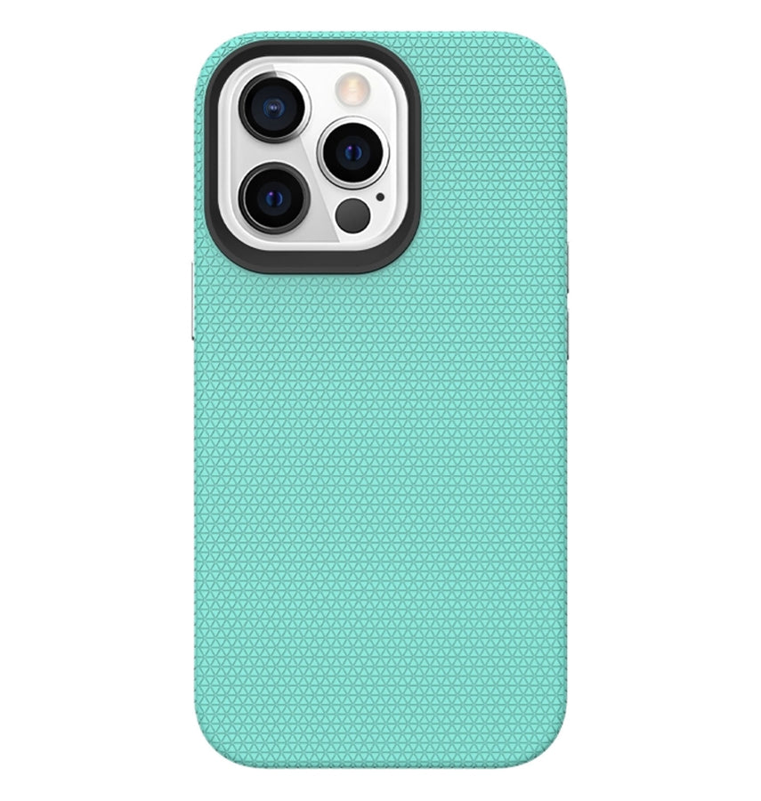 iPhone 15 Pro Triangle Pattern MagSafe Case - Mint Green | Rugged Shockproof Back Cover image 1
