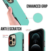 iPhone 15 Pro Max Triangle Pattern MagSafe Case - Mint Green | Rugged Shockproof Back Cover image 4