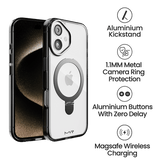 iPhone 16 Plus Stellar Stand Case - Smokey Black | Built In Adjustable Kickstand, Shockproof Back Cover image 4