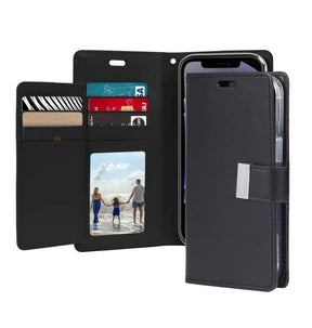 iPhone 16 Wallet Case – Classic Black | Goospery Mercury Rich Diary Leather Flip Cover image 0