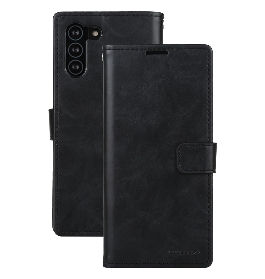 Samsung Galaxy S21 Mercury Bluemoon Diary Wallet Flip Case - Black | Shockproof Protective Cover image 0