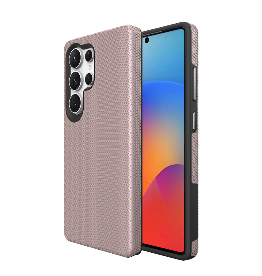 Samsung Galaxy S25 Ultra MagSafe Case - Rose Gold | Triangle Texture Rugged Shockproof Cover image 0