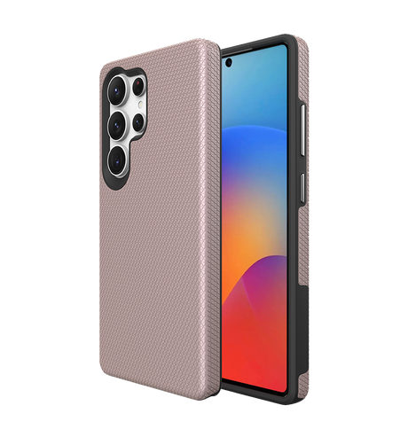 Samsung Galaxy S25 Ultra MagSafe Case - Rose Gold | Triangle Texture Rugged Shockproof Cover image 0