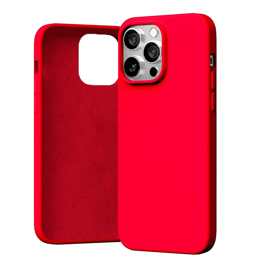 iPhone 14 Pro Max Silicone Case – Red | Goospery Mercury Premium Back Cover with Anti-Dust Lip & Wireless Charging Compatible image 0