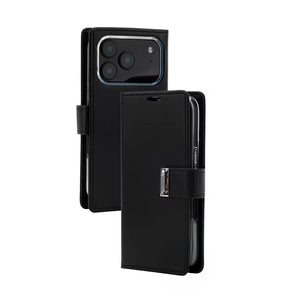 iPhone 17 Pro Max Case – Black | Mercury Rich Diary MagSafe Wallet Design, Premium PU Leather, Elegant Dual Tone image 0