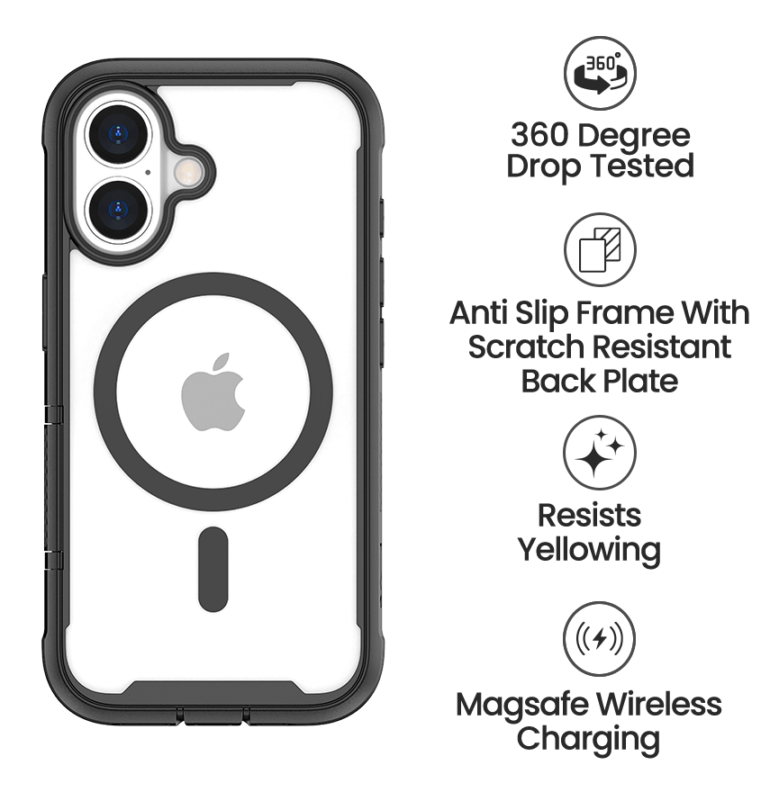 iPhone 16 MVR Robust 360 Back Cover - Black image 4