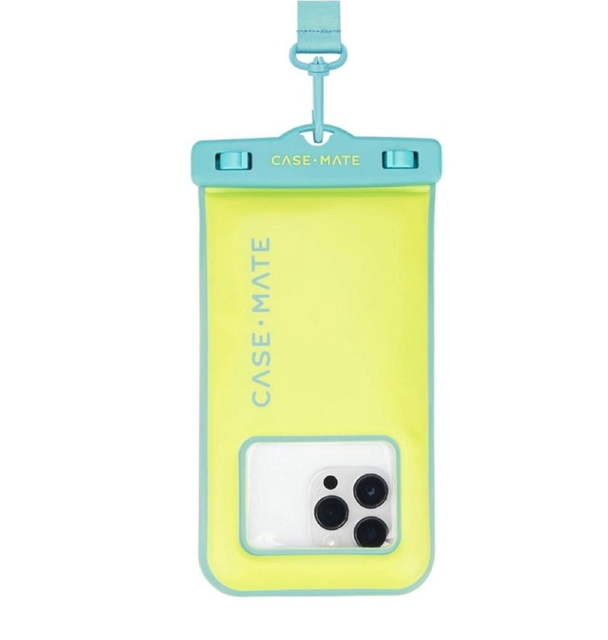 Case-Mate Waterproof Floating Pouch – Universal Lime/Blue | Durable & Protective iPhone & Smartphone Accessory image 2