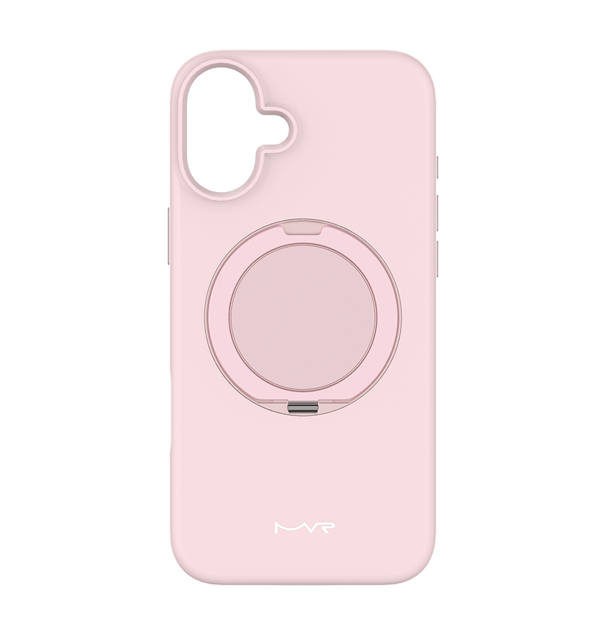 iPhone 16 MVR Liquid Silicone Stand Case - Pink Sand | Soft - Touch, Adjustable Kickstand image 0