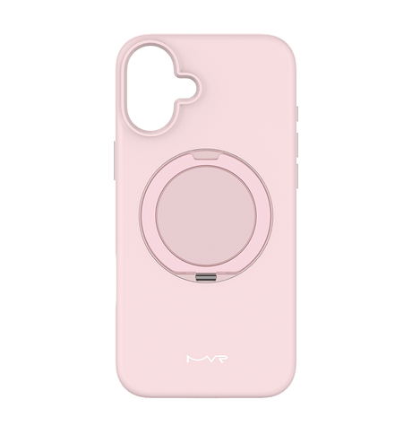 iPhone 16 MVR Liquid Silicone Stand Case - Pink Sand | Soft - Touch, Adjustable Kickstand image 0
