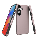 Samsung Galaxy S25 MagSafe Case - Rose Gold | Triangle Texture Rugged Shockproof Cover
